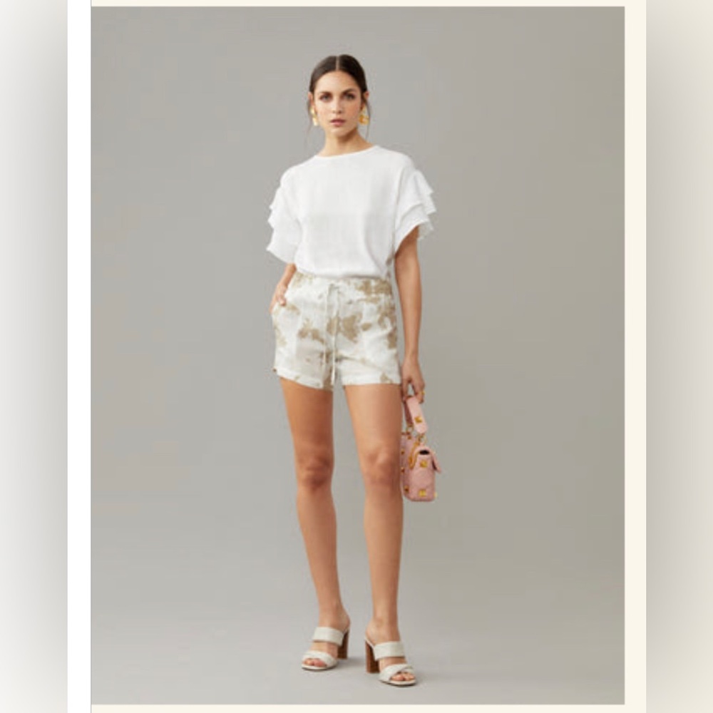 Hard Tail Tie Dye Print Shorts - Small / Beige White